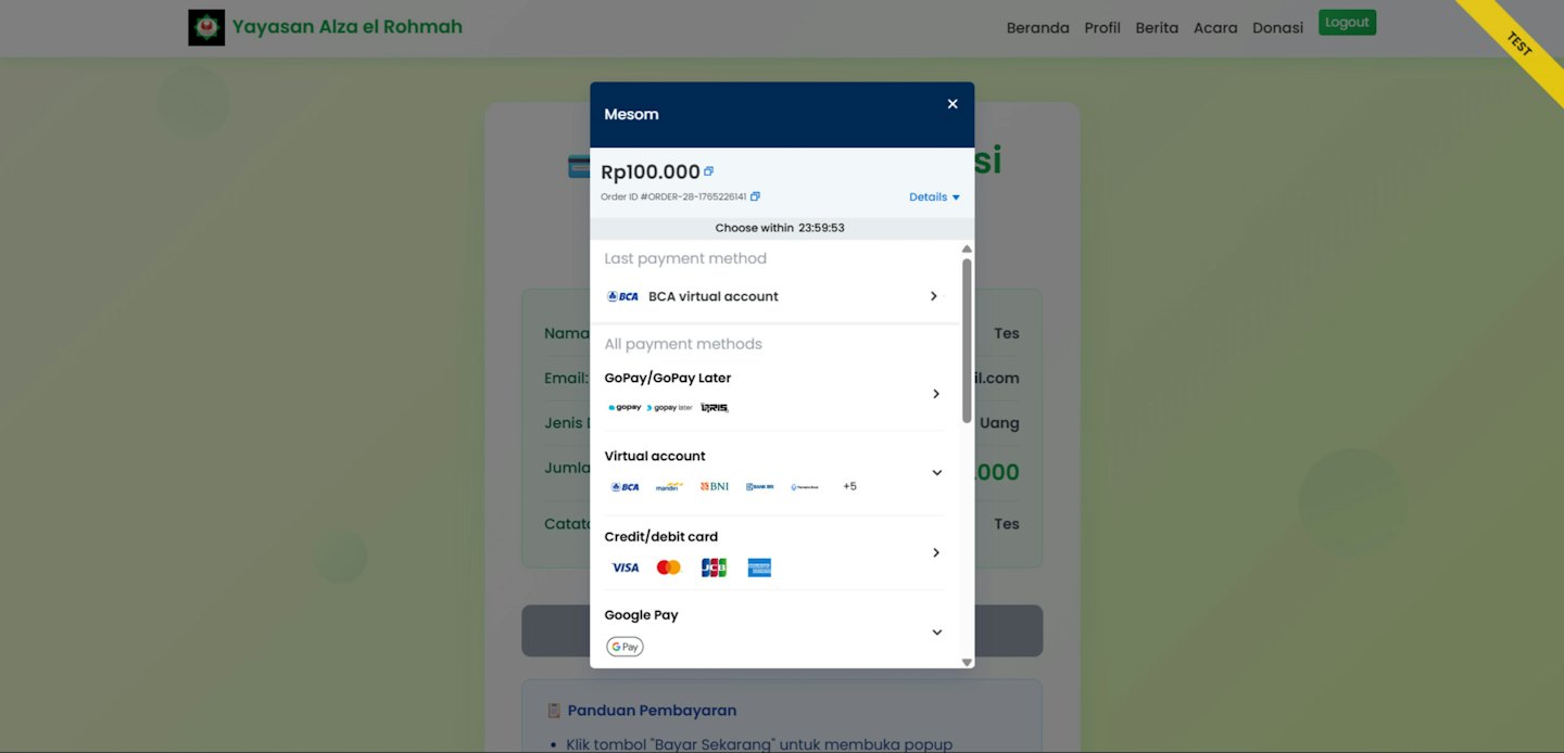 Una finestra di pagamento digitale mostra varie opzioni di pagamento sullo schermo.